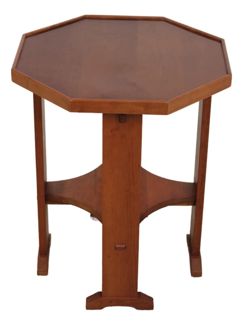 Cherry Wood Mission Style Octagonal Lamp Table in Arts and Crafts Design (1 of 10)
