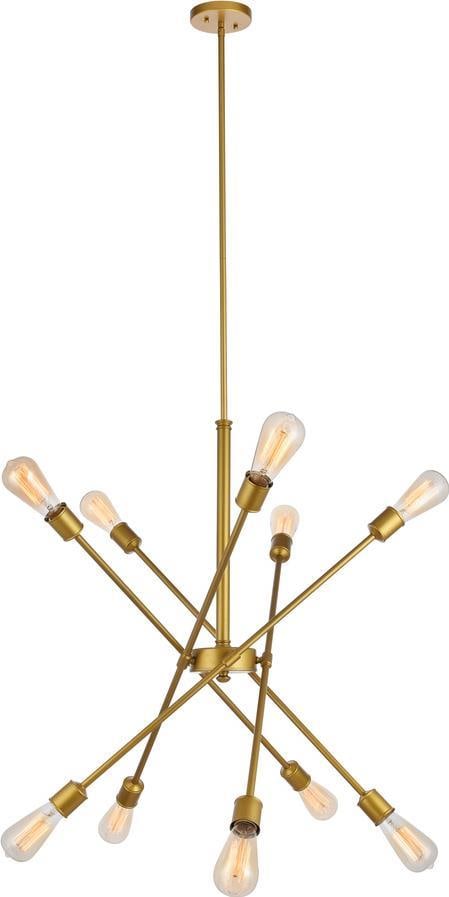 Axel Brass Pendant Light 10 Bulbs Adjustable Height UL-Listed (1 of 1)