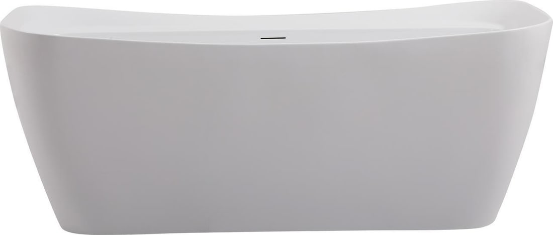 Elegant Lighting 67 Inch Glossy White Soaking Bathtub Chrome Finish (1 of 1)