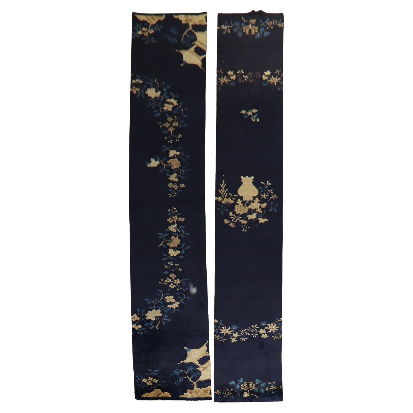 Set of 2 Chinese Blue Peking Wool Runners Early 20th Century (1 of 16)