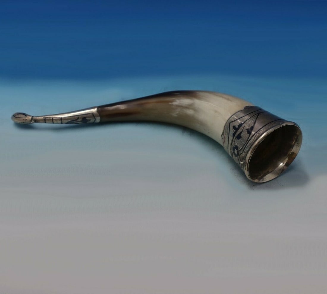 Russian .875 Silver Niello Drinking Cup with Duck Head (1 of 11)