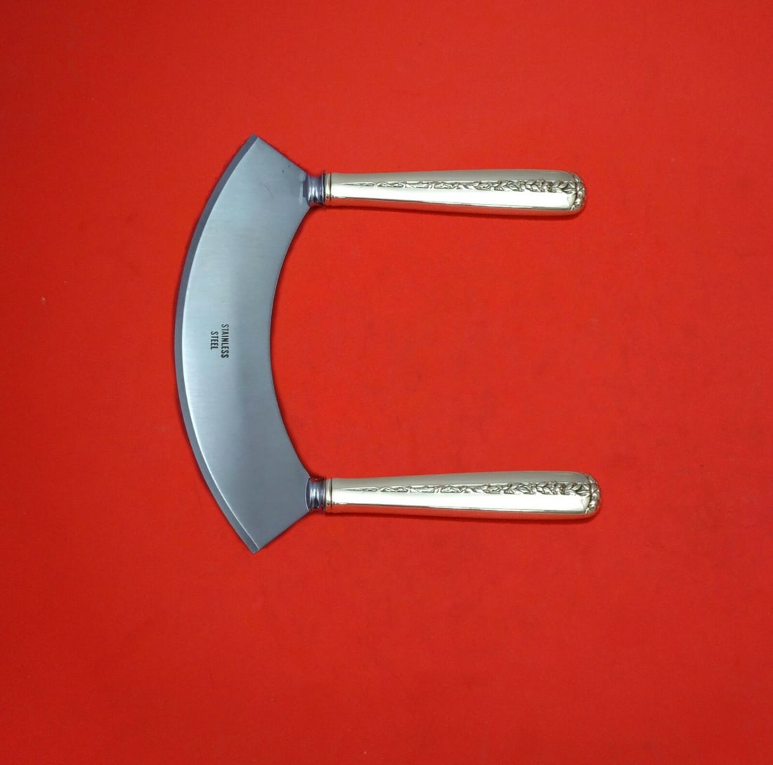 Towle Rambler Rose Sterling Silver Mezzaluna Knife Custom Made 6 1/4": Towle Rambler Rose Sterling Silver Mezzaluna Knife Custom Made 6 1/4" Discover the elegance of the Rambler Rose Mezzaluna Knife by Towle, crafted from high-quality sterling silver. This custom-made