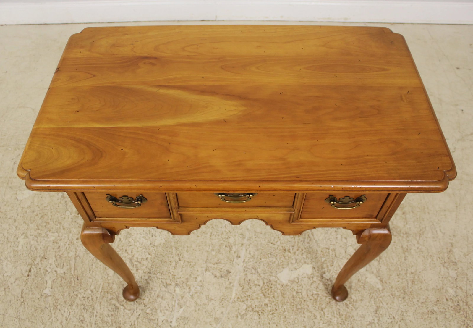 Stickley Queen Anne Cherry Lowboy Table Solid Brass Hardware - 4