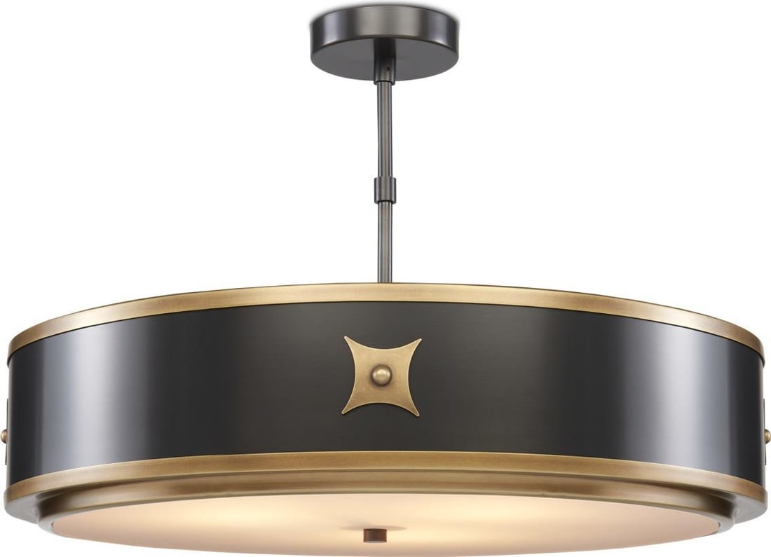 Currey Huntsman Two-Tone Semi-Flush Mount Ceiling Fixture (1 of 5)