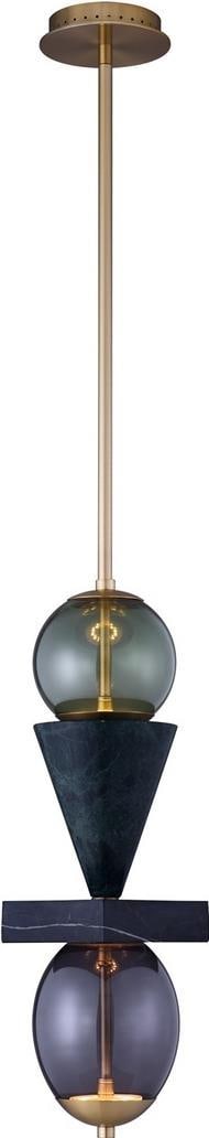 Kalco Demi Pendant Light Green Winter Brass 34H LED Dimmable (1 of 1)