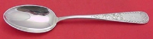 Kirk Mayflower Sterling Silver Serving Spoon 8.5 Inch Monogrammed: Kirk Mayflower Sterling Silver Serving Spoon 8.5 Inch Monogrammed This exquisite serving spoon features the elegant Mayflower pattern, crafted by the renowned Kirk company. Made from high-quality ster
