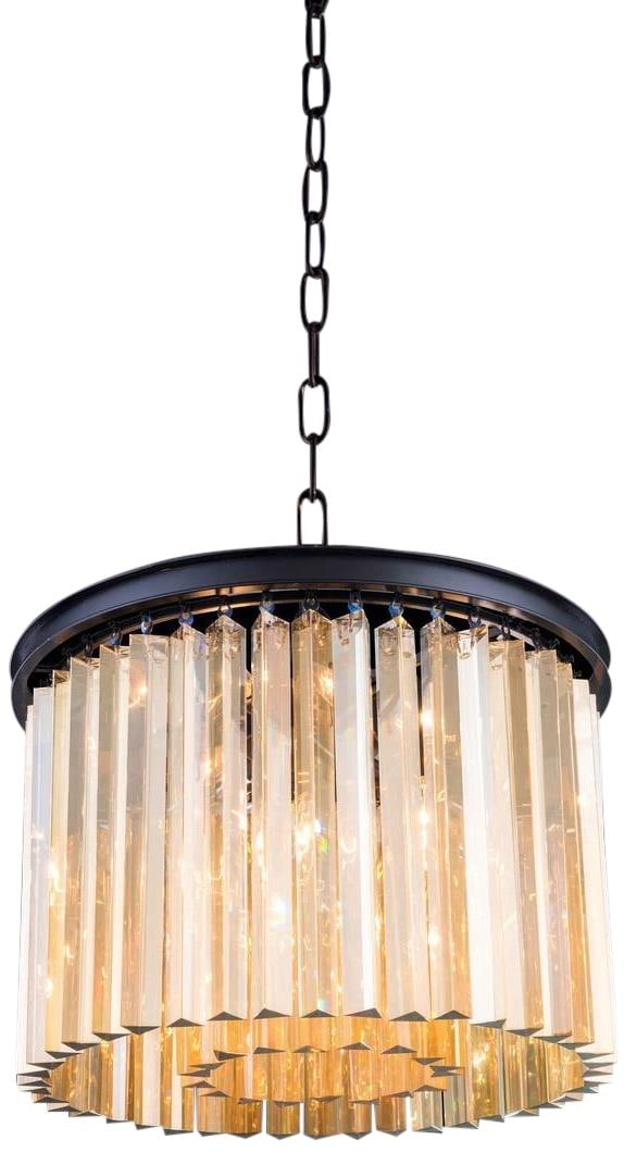 Sydney Pendant Lamp Matte Black Finish 6-Light Royal Cut Crystals (1 of 1)
