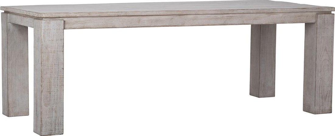 Amaya Eco-Friendly Whitewash Dining Table Rustic Reclaimed Pine 86" (1 of 4)