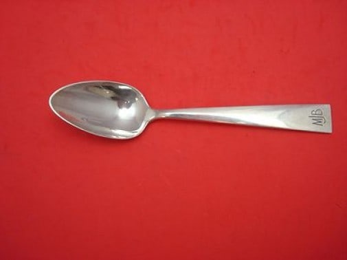 Dirk Van Erp Sterling Silver Pattern 4 Place Soup Spoon Monogrammed: Dirk Van Erp Sterling Silver Pattern 4 Place Soup Spoon Monogrammed This exquisite soup spoon is crafted from sterling silver and features the unique Pattern 4 by Dutch-American artisan Dirk Van Erp. 