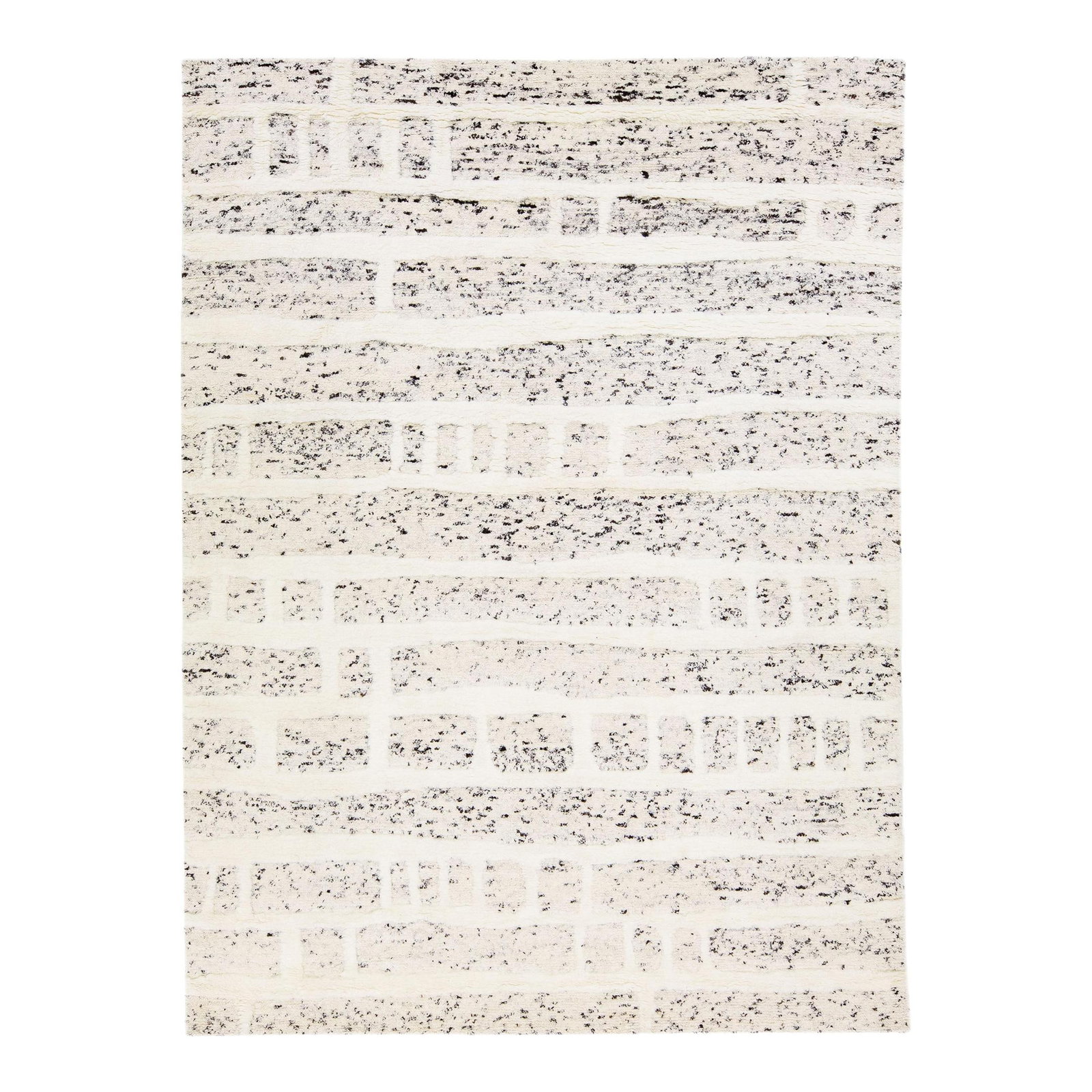 Contemporary Geometric Beige Wool Rug 8'9 x 11'10: Contemporary Geometric Beige Wool Rug 8'9 x 11'10 Elevate your living space with this stunning contemporary geometric Moroccan style handmade rug. Crafted from high-quality wool, this pre-owned rug fe