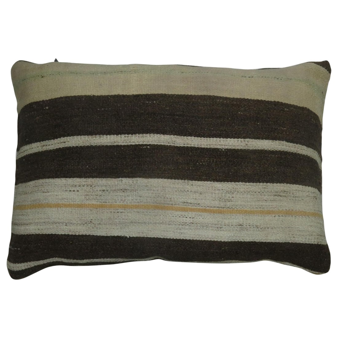 Turkish Vintage Kilim Double Sided Cotton Wool Pillow 15 x 24: Turkish Vintage Kilim Double Sided Cotton Wool Pillow 15 x 24 This double-sided pillow is crafted from a vintage Turkish Kilim, featuring a modern style. Made with cotton, foam, and wool, it offers bo