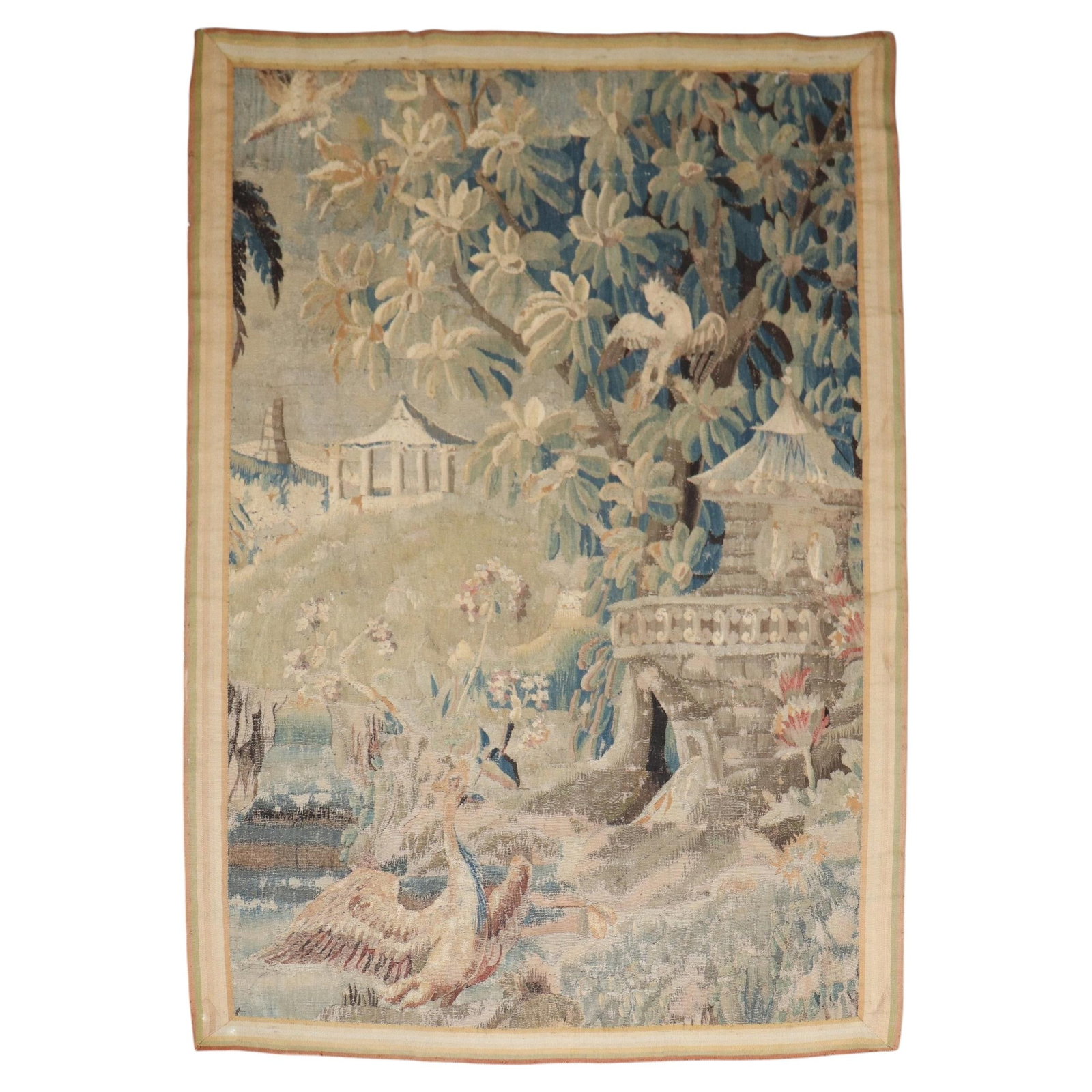 18th Century French Wool Tapestry: 18th Century French Wool Tapestry This is a late 18th-century French tapestry crafted in the French Provincial style. Made from wool, this tapestry originates from France and measures approximately 87
