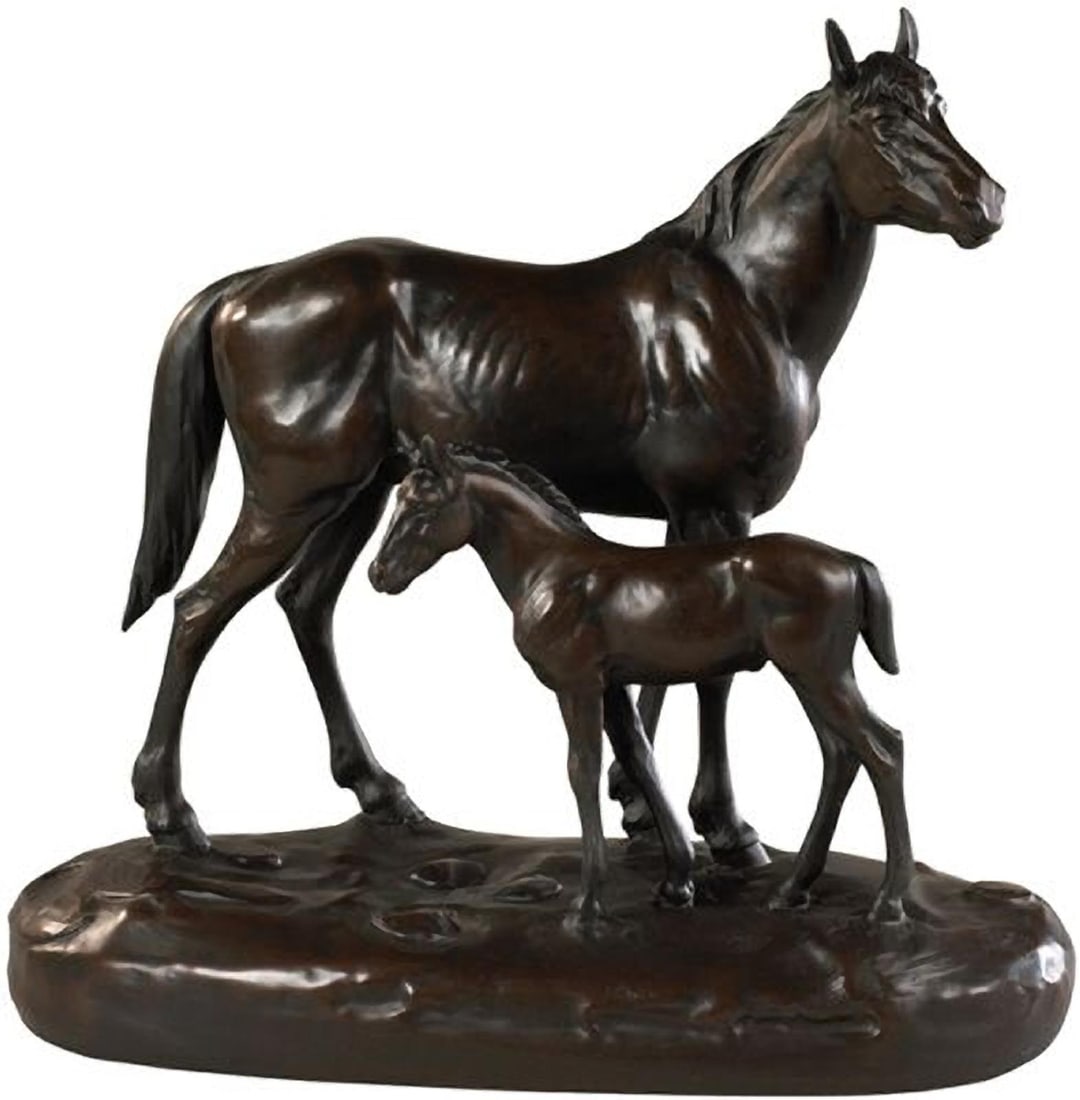 Hand-Painted Lodge Style Horse Sculpture in Cast Resin (1 of 1)