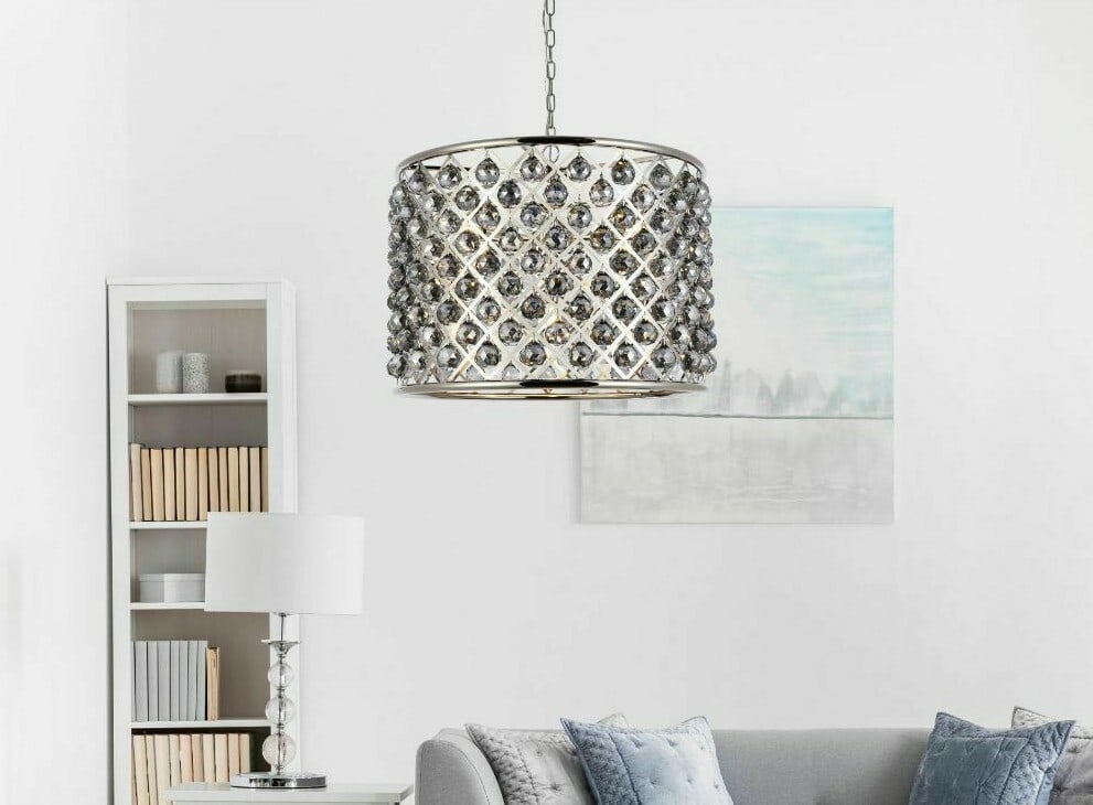 Madison 8-Light Polished Nickel Crystal Ball Chandelier 27.5 Inch: Madison 8-Light Polished Nickel Crystal Ball Chandelier 27.5 Inch This modern chandelier features eight lights and a polished nickel finish, complemented by royal cut silver shade crystal balls for a 