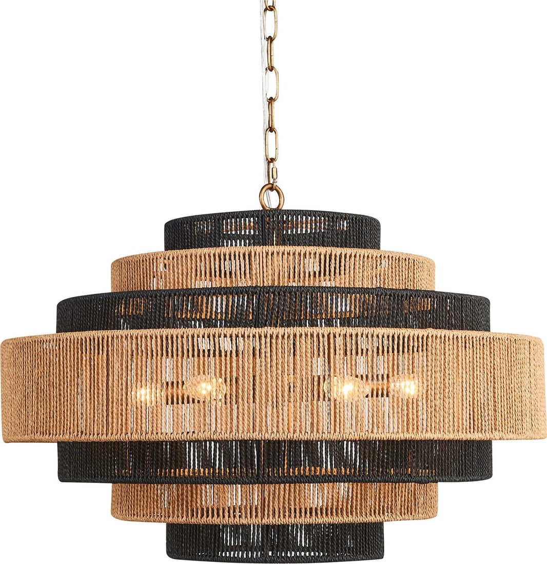 Terracotta Zissel Rattan Bowl Chandelier Antique Style 19H 28W 28D (1 of 2)