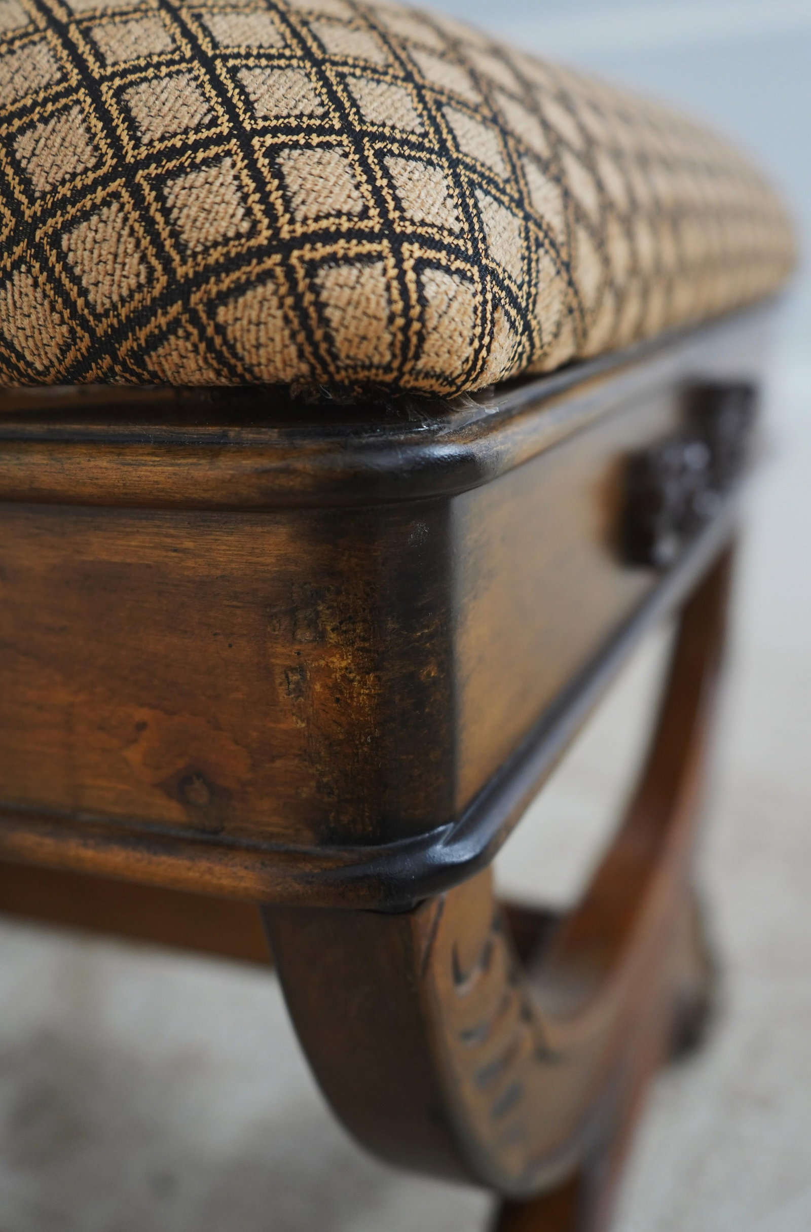 Pair Regency Walnut X Base Foot Stools - 9