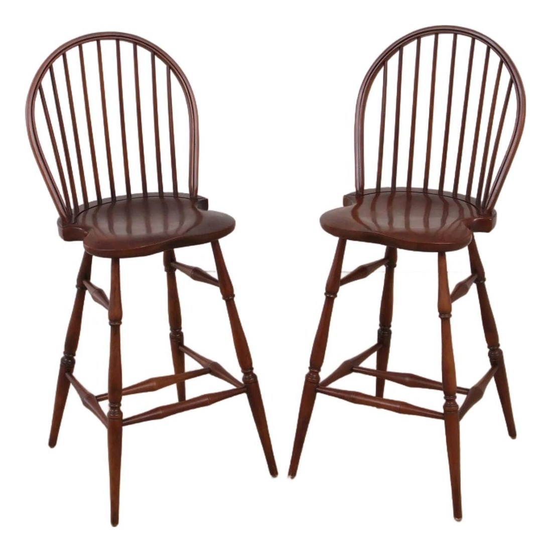 Robert Bergelin cherry counter chair pair Windsor style (1 of 10)