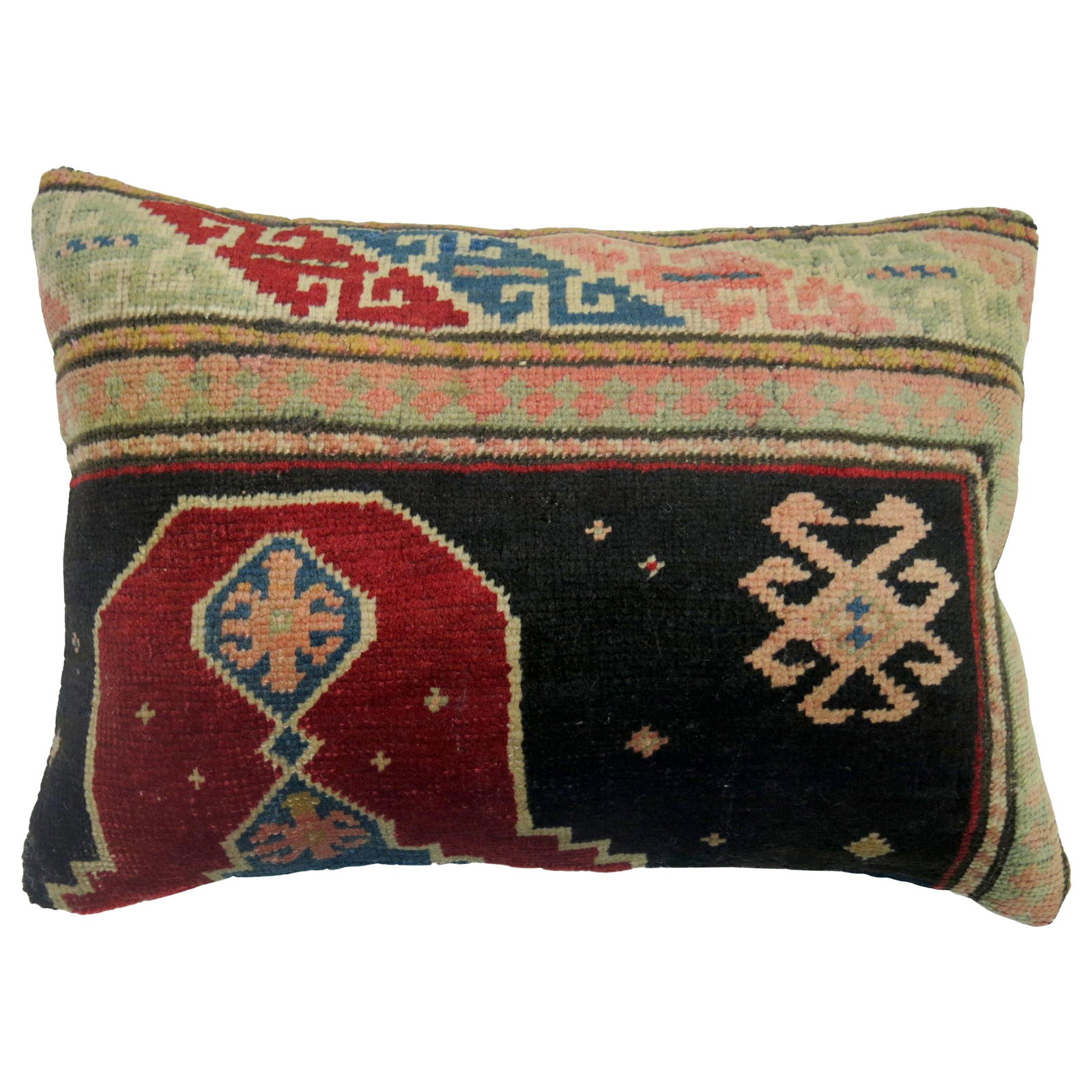 Khotan Style Turkish Wool Lumbar Pillow 16 x 23 (1 of 4)