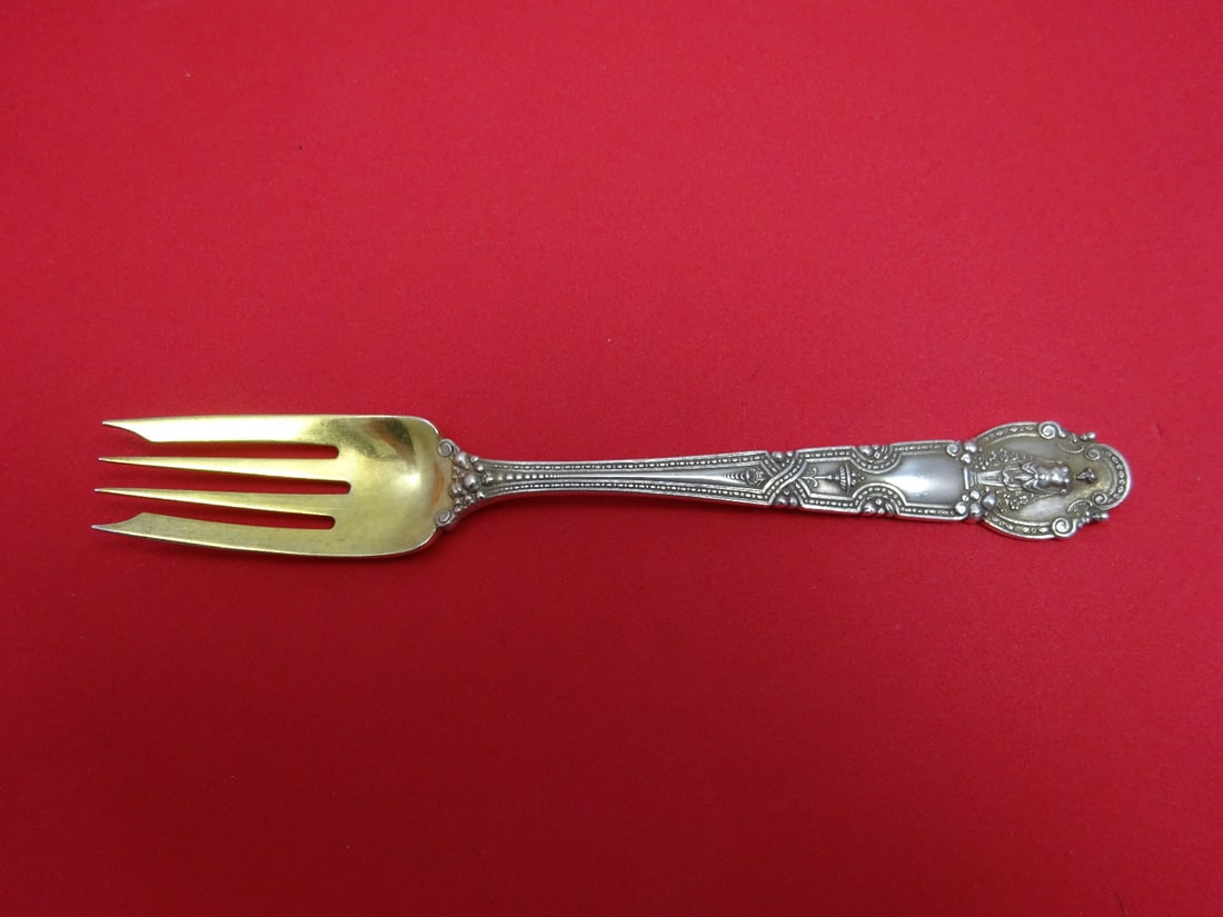 Tiffany & Co. Renaissance Goldwashed Sterling Silver Salad Fork 4-Tine 6.75 Inch (1 of 1)