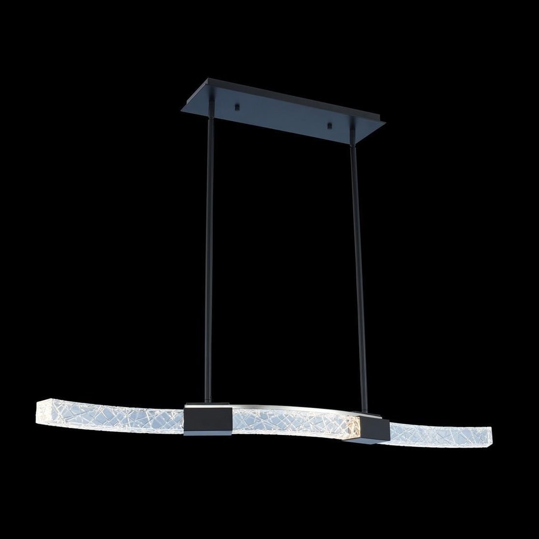 Kalco Athena Crystal LED Island Light Matte Black 40 Inch Dimmable (1 of 1)