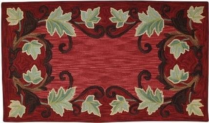 Hand-Hooked Red Wool Rug 6x9 Cashiers Collection (1 of 1)
