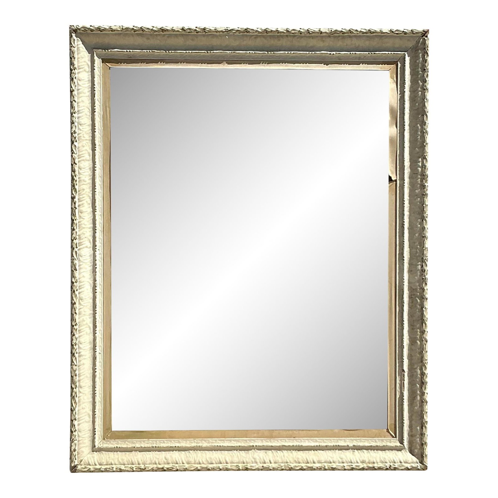 Vintage Boho Monumental Floor Mirror Off-White Frame 63.5 x 78.5 (1 of 10)