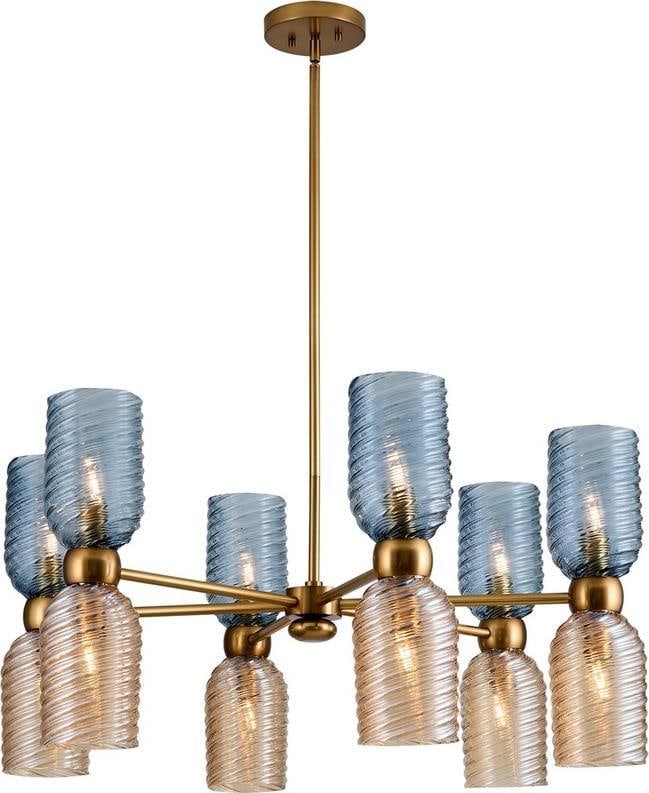 Kalco Azul 6-Arm Oval Chandelier Antique Style 18.12H 36W 36D (1 of 1)