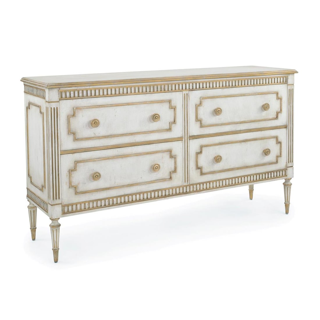 Corsini French Country Chest Soft-Close Drawers Blue Wood Handles (1 of 8)