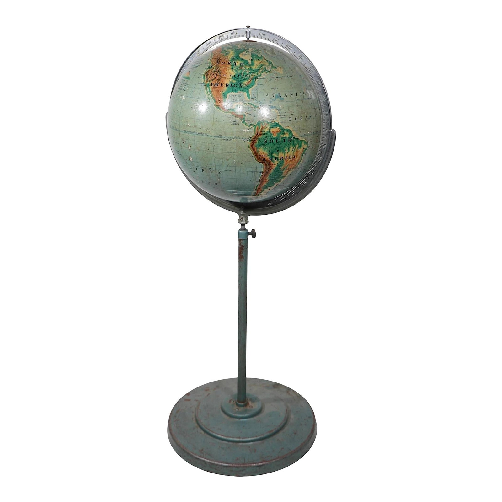 Vintage A.J. Nystrom Floor Standing Globe with Adjustable Stand (1 of 10)