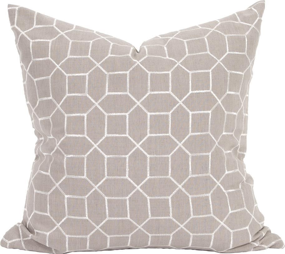 Howard Elliott Slate Geometric Trellis Pillow 24x24 Transitional Style: Howard Elliott Slate Geometric Trellis Pillow 24x24 Transitional Style Enhance your home decor with this stylish Designer Geometric Trellis Slate Pillow. This square pillow features a contemporary tre