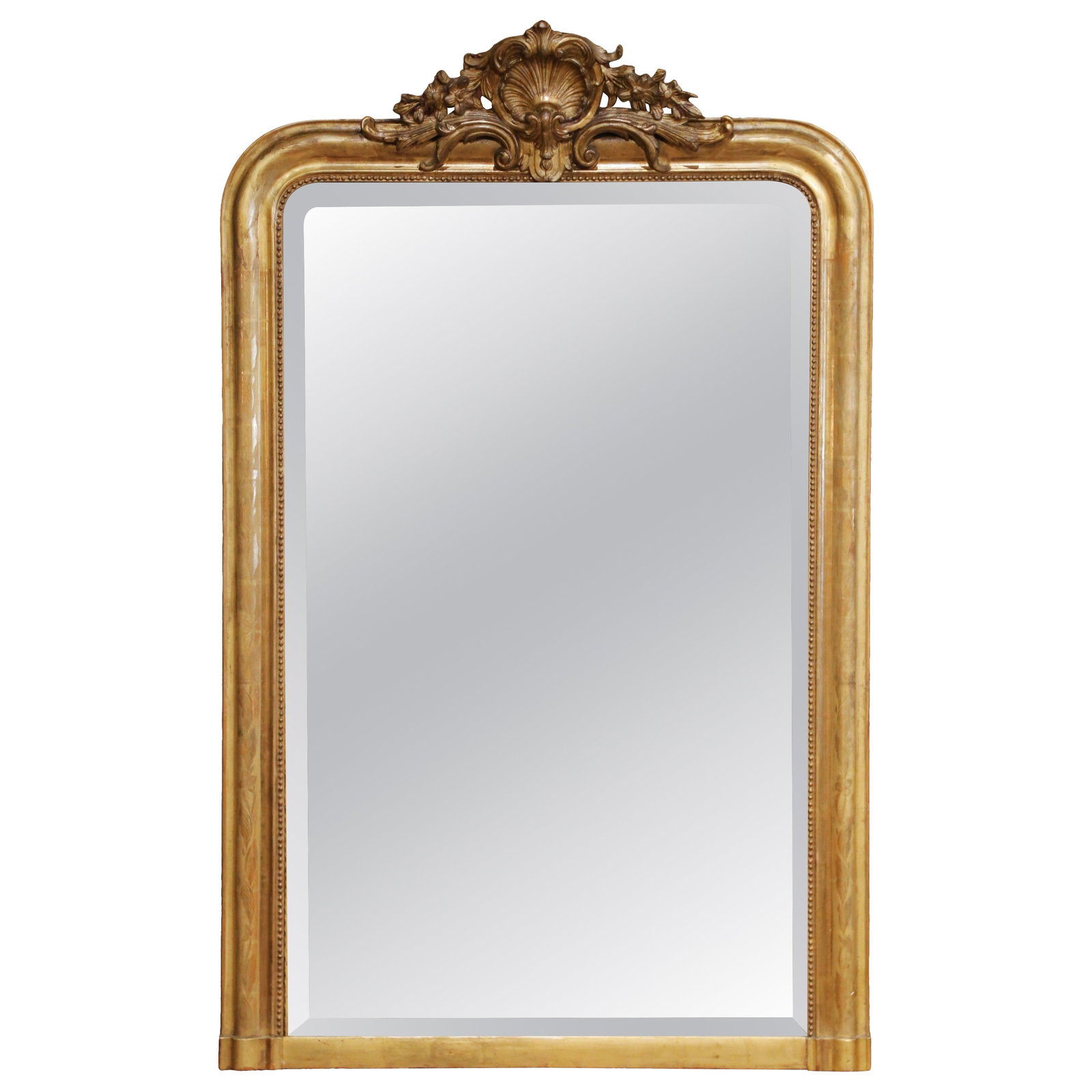 French Louis Philippe Giltwood Mirror with Rococo Crest circa 1870 (1 of 8)
