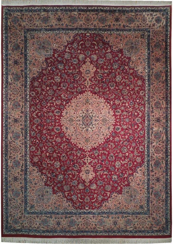 Exquisite Hand-Crafted 9'1 x 12'5 Red Pink Rug (1 of 6)