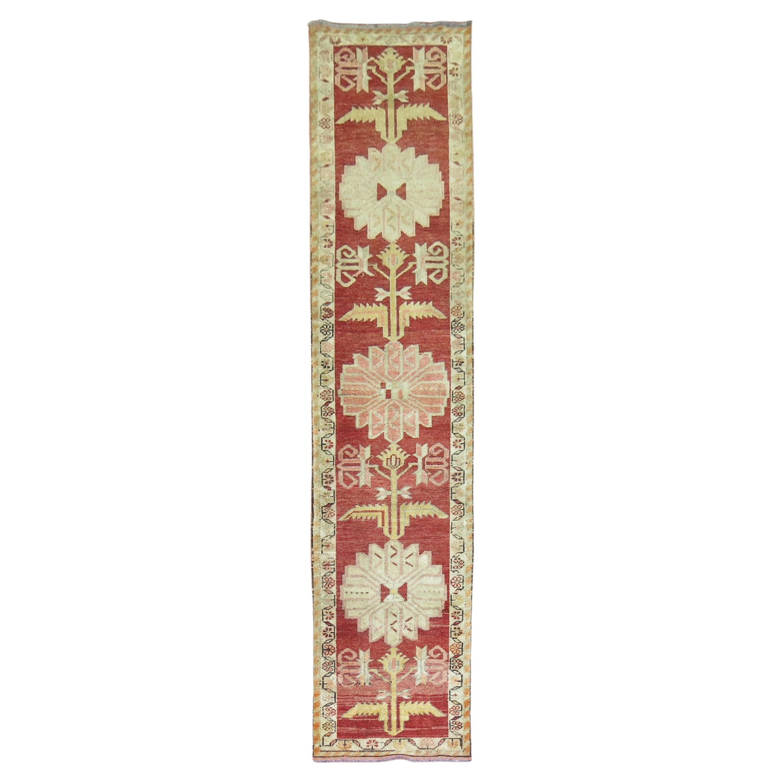 Zabihi Collection Hand-Woven Red Turkish Runner 34 x 148 Gothic Revival (1 of 7)