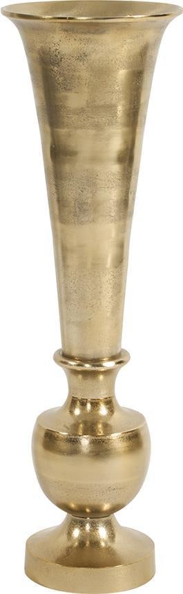 Howard Elliott Brushed Gold Aluminum Flared Floor Vase 30.5 Inches High (1 of 2)