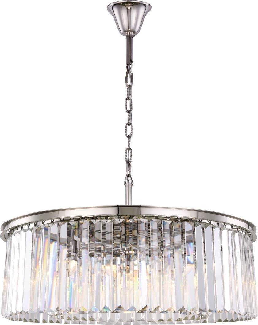 Elegant Lighting Sydney Bowl Chandelier Polished Nickel Royal-Cut Crystal: Elegant Lighting Sydney Bowl Chandelier Polished Nickel Royal-Cut Crystal Illuminate your space with the Sydney Chandelier, a stunning bowl chandelier that combines modern design with timeless eleganc