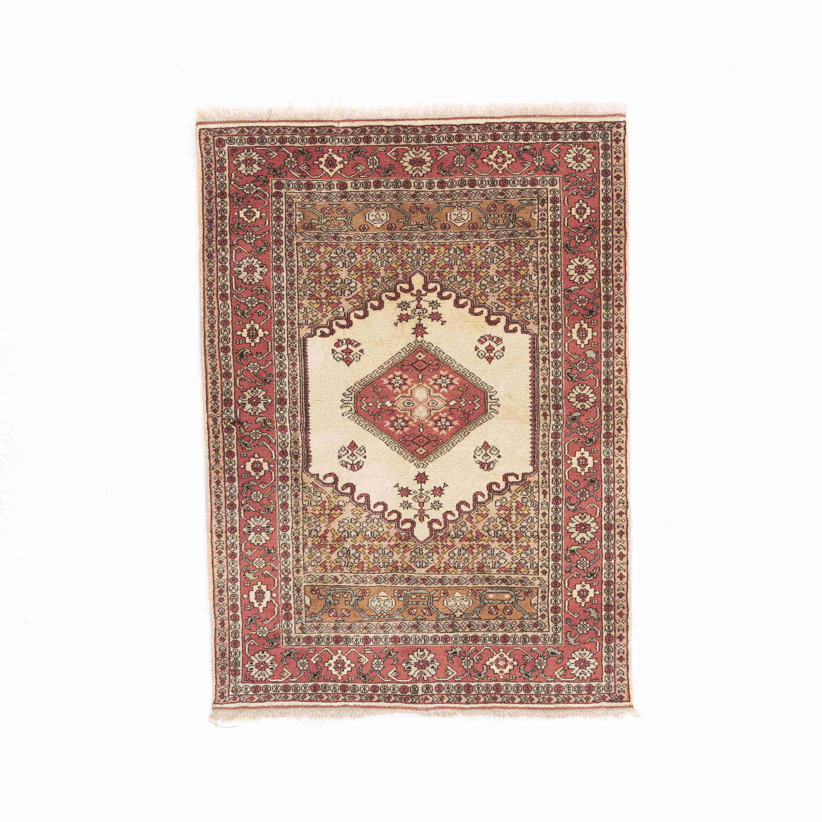 Authentic Handmade Anadol Wool Carpet 53.1 x 72.4 Inches: Authentic Handmade Anadol Wool Carpet 53.1 x 72.4 Inches Experience the exquisite craftsmanship of this Authentic Handmade Anadol Wool on Wool carpet. Originating from Anadol, this beautiful piece is 
