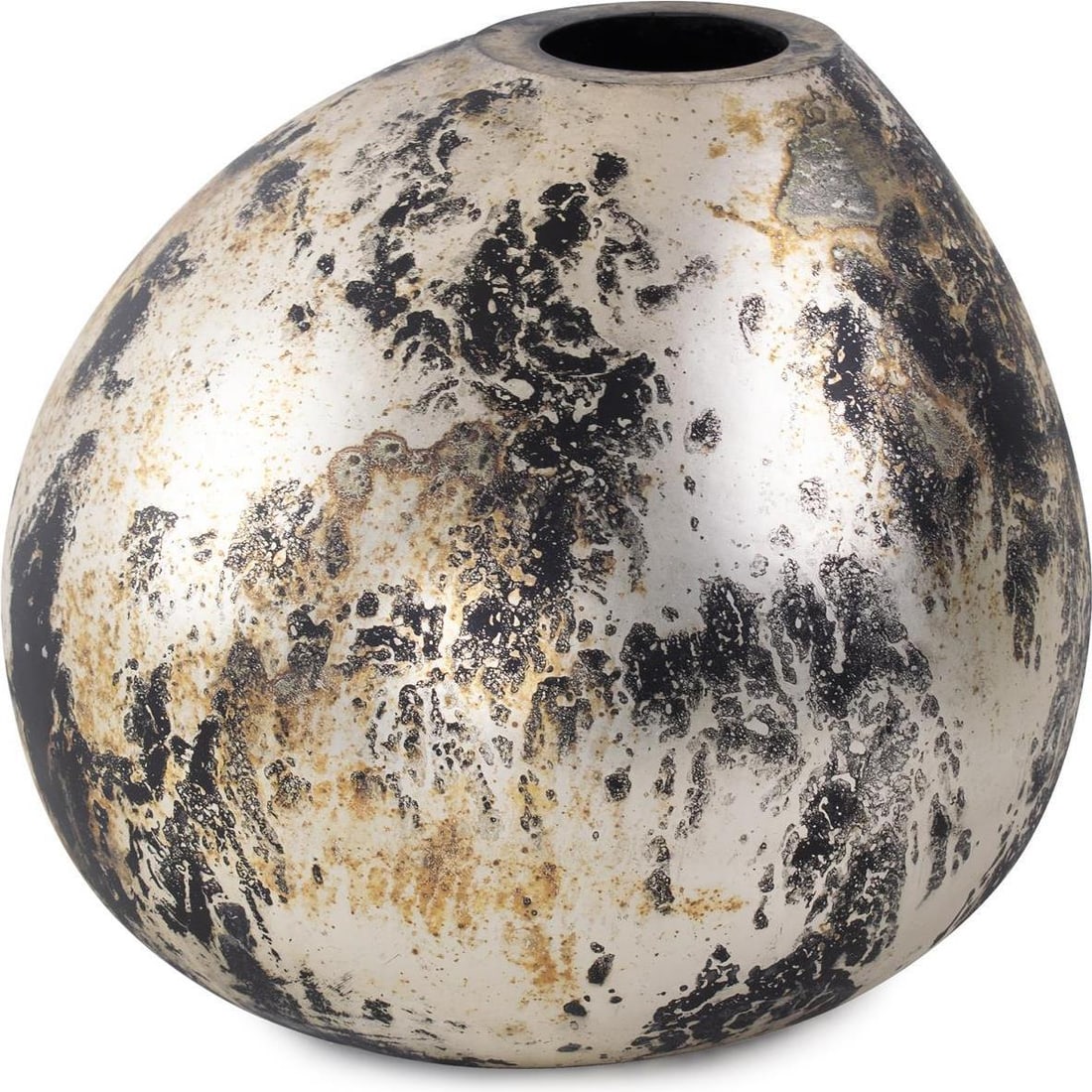 Callisto Collection Glass Vase by Howard Elliott Brown Textured 7.5 Inch: Callisto Collection Glass Vase by Howard Elliott Brown Textured 7.5 Inch This un-used vase from the Callisto collection features a sleek, modern design with a bulbous round shape. Crafted from glass w