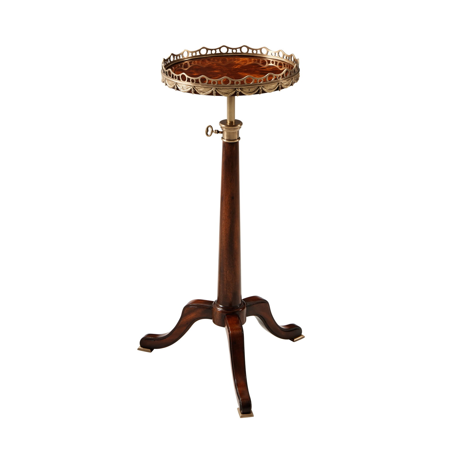 Theodore Alexander Vintage Style Mahogany Adjustable Circular Lamp Table (1 of 4)