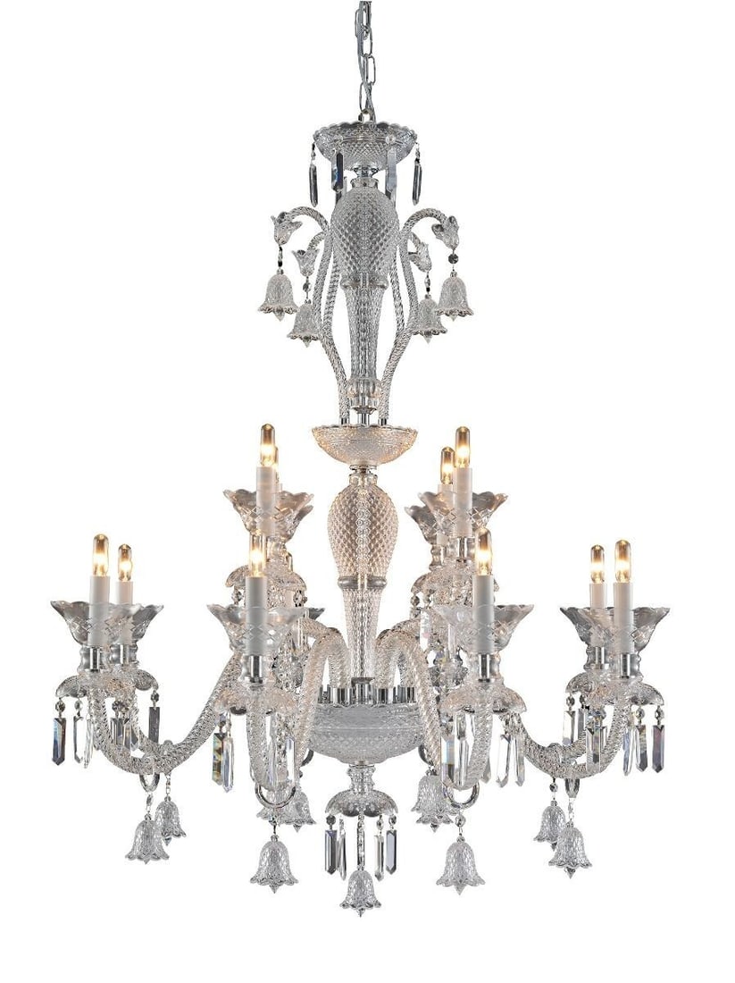 Artistry New Century chrome crystal chandelier 12-light 34in x 44in (1 of 4)