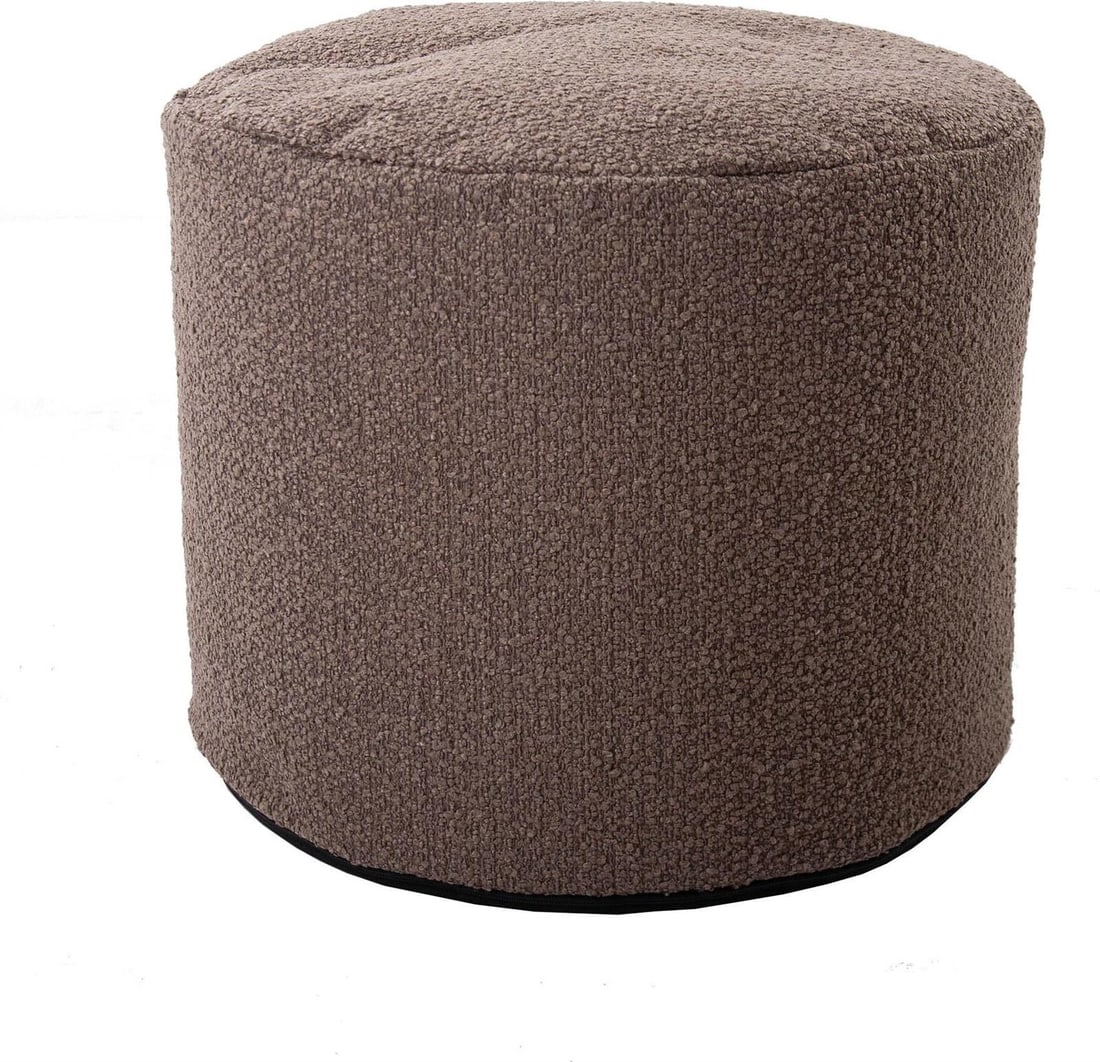 Howard Elliott Barbet Chocolate Pouf Footrest Round Transitional Style: Howard Elliott Barbet Chocolate Pouf Footrest Round Transitional Style Enhance your living space with the Chocolate Pouf Footrest from the Barbet Collection. This stylish and versatile piece combines 