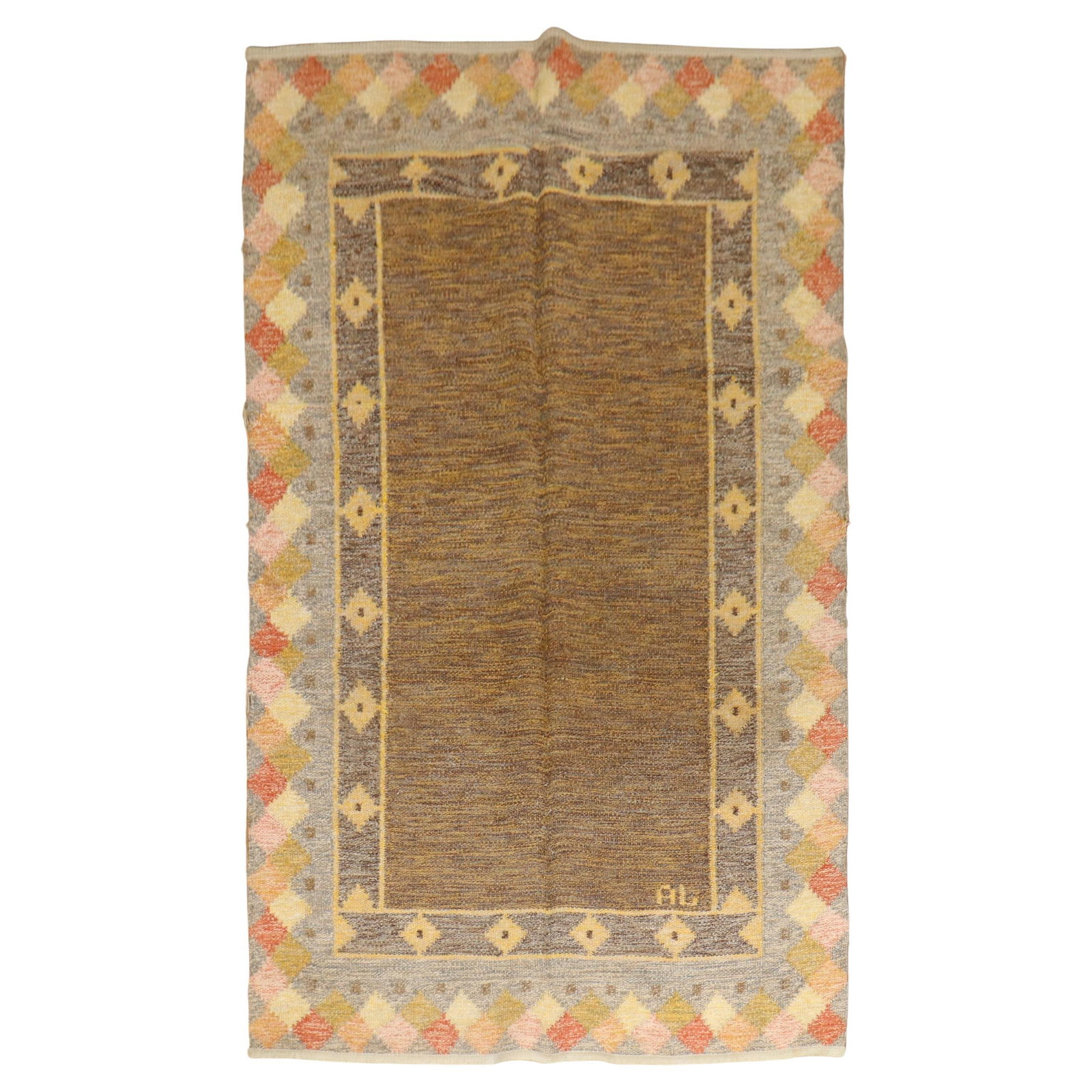 Vintage Swedish Kilim Hand-Knotted Wool Scandinavian Modern 4'4" x 6'7" (1 of 9)