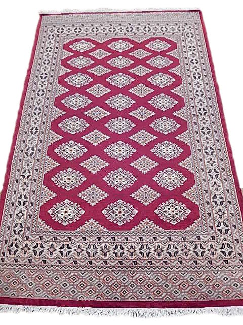 4'2" x 6'5" Red Jaldar Hand-knotted Bokhara Area Rug: 4'2" x 6'5" Red Jaldar Hand-knotted Bokhara Area Rug Free continental US Shipping Introducing the exquisite 4' 2" x 6' 5" Red Jaldar Hand-knotted Bokhara Pattern Rug, a stunning addition to elevate yo