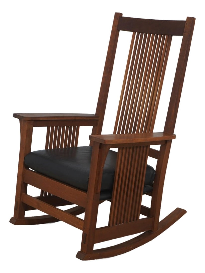 Cherry Mission Spindle Rocking Chair by Stickley (1 of 10)