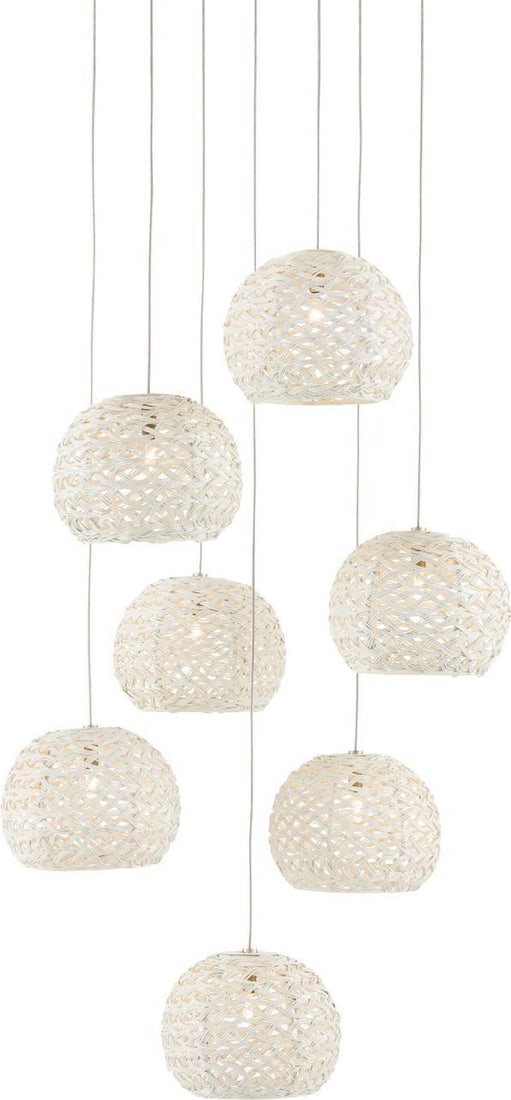 Currey Piero Adjustable 7-Light Pendant Fixture with Dimmable Switch: Currey Piero Adjustable 7-Light Pendant Fixture with Dimmable Switch Elevate your space with the Stylish Adjustable Piero Pendant Light Fixture. This contemporary multi-drop pendant light features a s