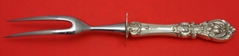 Reed and Barton Francis I Sterling Silver Handle Roast Carving Fork 11 3/4 Inch (1 of 2)