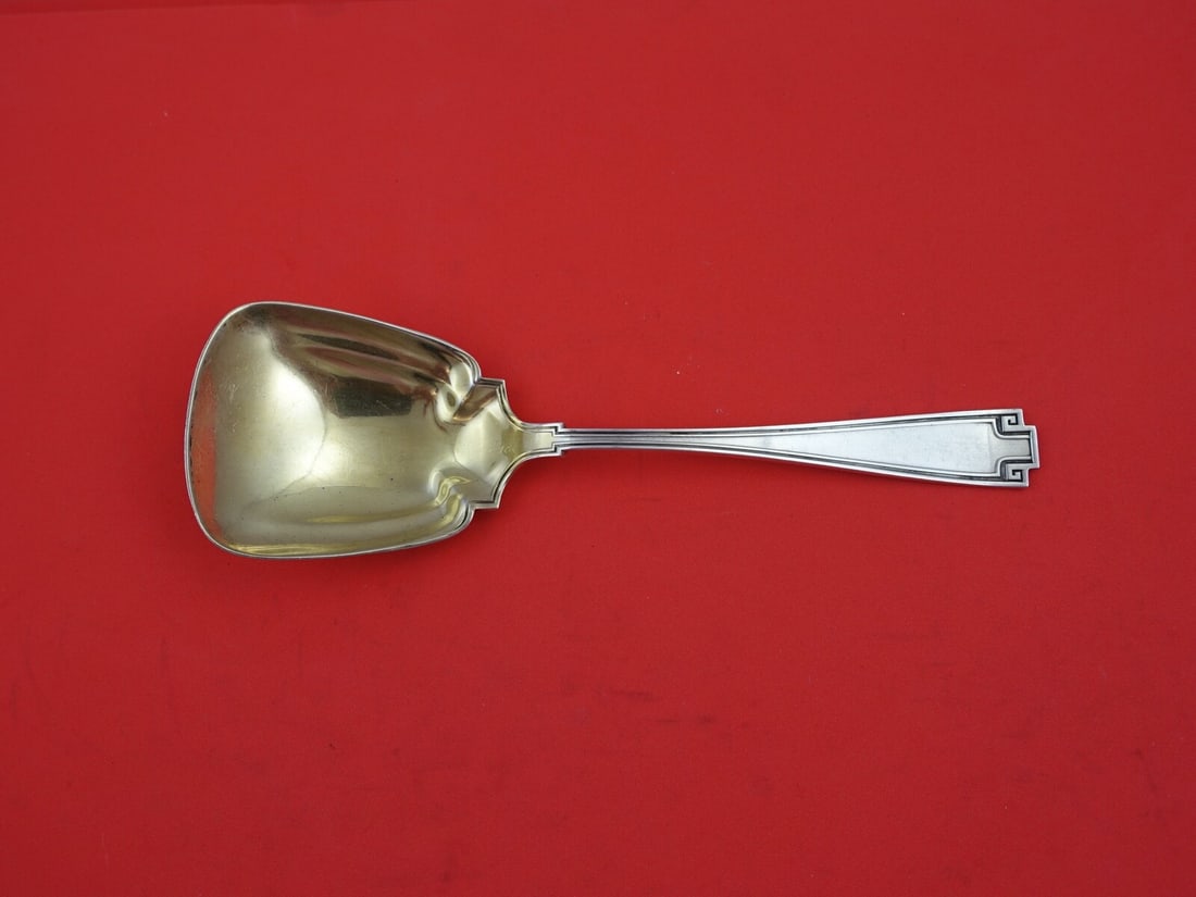 Gorham Etruscan Sterling Silver Preserve Spoon Gold Wash 7 Inch (1 of 2)