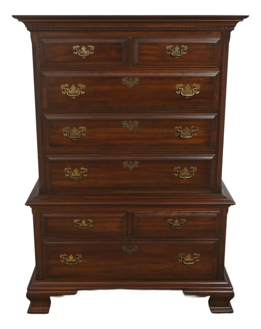 Pennsylvania House Brown Cherry High Chest Bracket Feet (1 of 10)