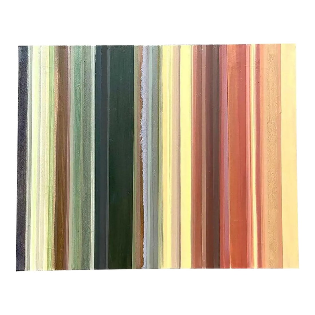Vintage Boho Abstract Oil Painting 'Burnt' Canvas Art: Vintage Boho Abstract Oil Painting 'Burnt' Canvas Art Enhance your space with "Burnt," a captivating abstract oil painting that showcases a stunning array of vertical stripes in earthy tones. This art