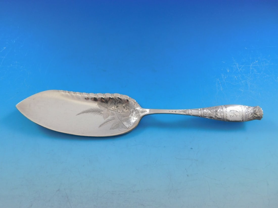 Whiting Gem Leaf Sterling Silver 9" Jelly Knife Vintage Server (1 of 4)