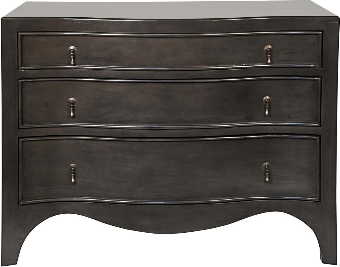Brentford Collection Mahogany Veneer Chest with Brass Pulls in Pale Finish (1 of 4)